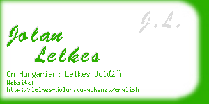 jolan lelkes business card